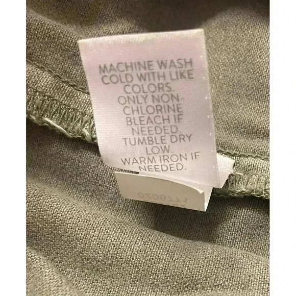 J Jill Pull On Pants Women’s Size Medium Petite Green Crop Pockets Cotton Tencel - Picture 8 of 8